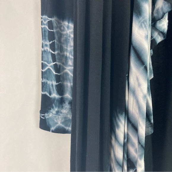 BLACK Reverse Tie Dye Duster Cardigan - Picture 2 of 7